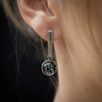 Baïkal Ice Inox - Glass jewelry - Elegant earrings - mannequin