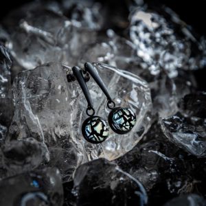 Baïkal Ice Noir - Bijoux en verre - Boucles d'oreille Elégante