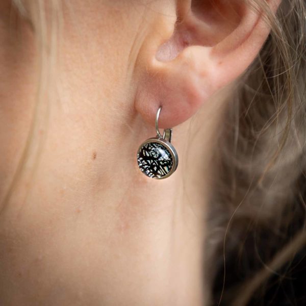 Baïkal Ice Inox - Glass jewelry - Frivole earrings - mannequin