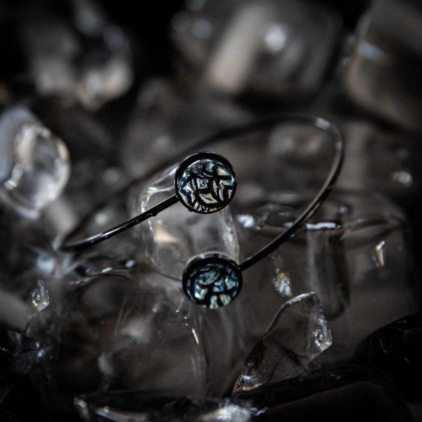 Baikal Ice noir - Bijoux en verre - Bracelet Liane 