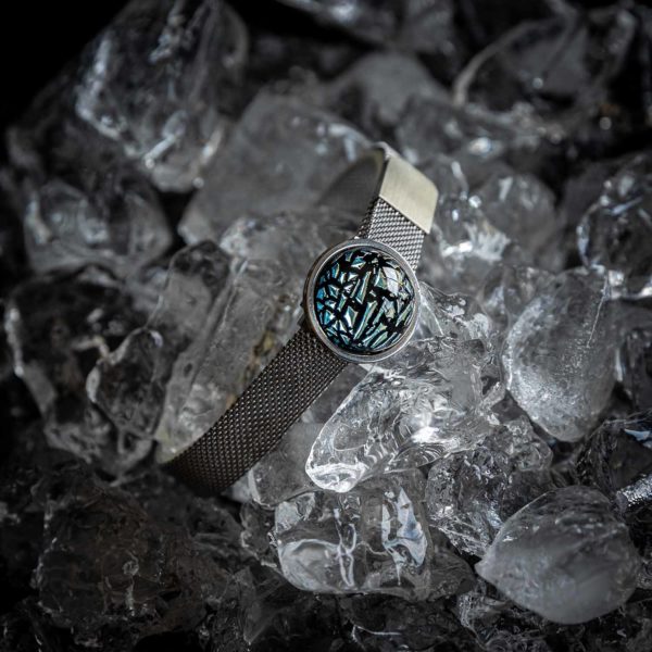 Baïkal Ice Inox - Glass Jewelry - Ribbon Bracelet