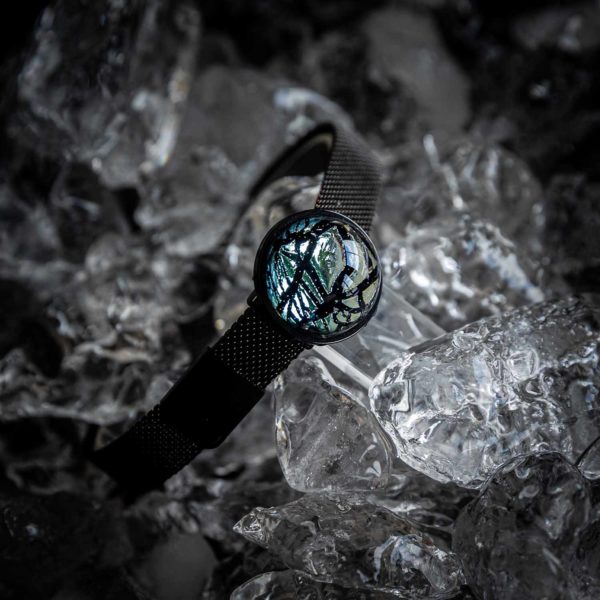 Baïkal Ice Noir - Bijoux en verre - Bracelet Ruban