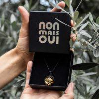 Kokoro Noir - Bijoux en verre - Pendentif Gaïa - cadeau