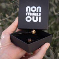 Kokoro noir - Bijoux en verre - Bracelet Liane - cadeau