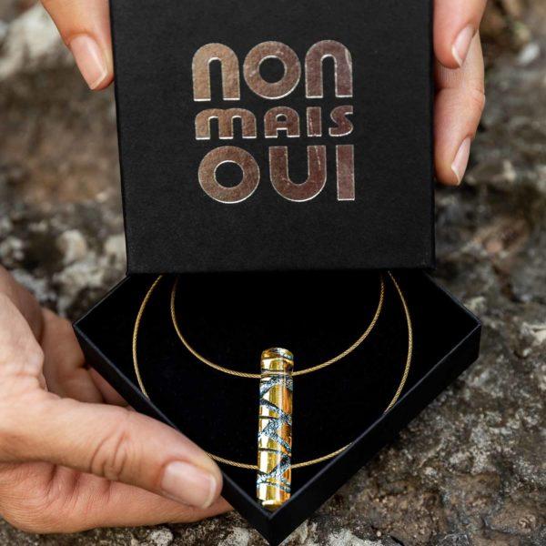 L'Intemporel or - Bijoux en verre - Pendentif Féminissima - cadeau