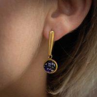 Sous les étoiles - Glass jewelry - Elegant earrings - mannequin